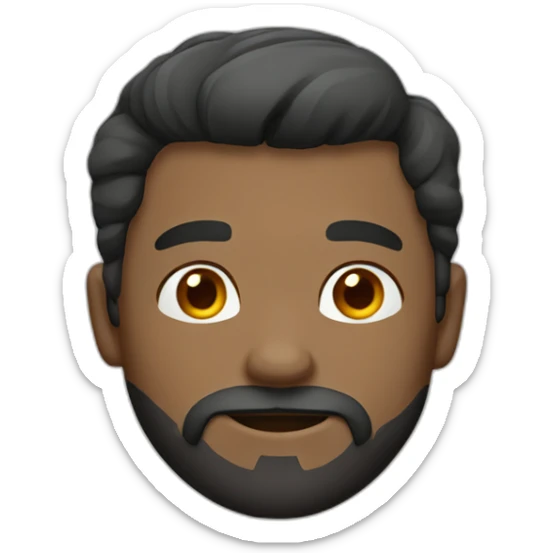 man with dark brown fade hair cut and facial hair sticker