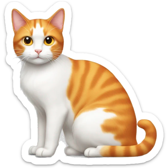 orange and white cat sticker