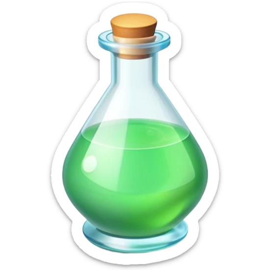Clash of Clans aesthetic: Cinematic Playful 3D Isometric Health Potion Emoji, rendered in a 3D vector-style similar to standard emojis with minimal shading and bold, simplified shapes. A compact, distinct form with signature details, softly glowing with a fantasy RPG magic charm. Simplified yet unmistakably iconic, highly detailed and consistent, glowing with a soft radiance and high shine. Stylized with a touch of heroic grandeur and a soft glowing outline, capturing the essence of a beloved gaming relic with a friendly, playful manner! sticker