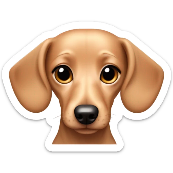 Coquette cream dachshund with short hair and With coquettish bows in the hair  sticker
