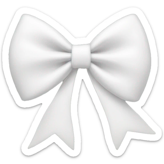 White bow with a heart in the side  sticker