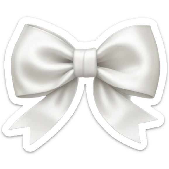 white satin bow sticker