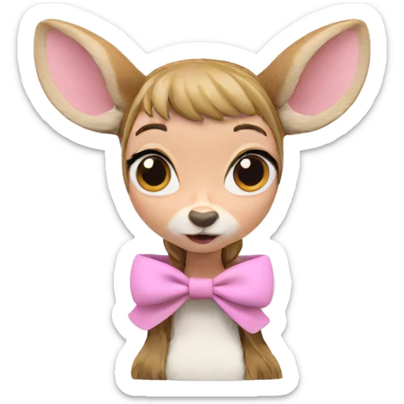 furry girl with deer ears sticker
