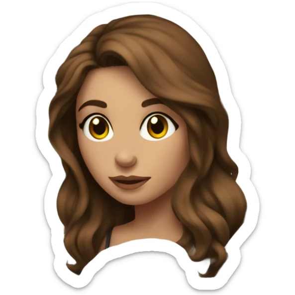 Beautiful tattooed woman long brown hair climbing rocks sticker