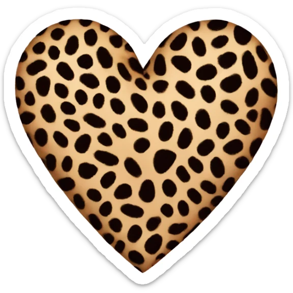 leopard print heart sticker