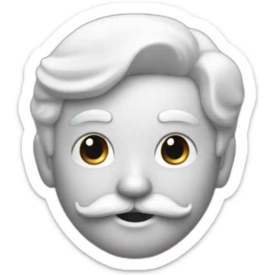 petite moustache qui a sous son nez cheveux noir plaquer d'un côté peau blanc sticker