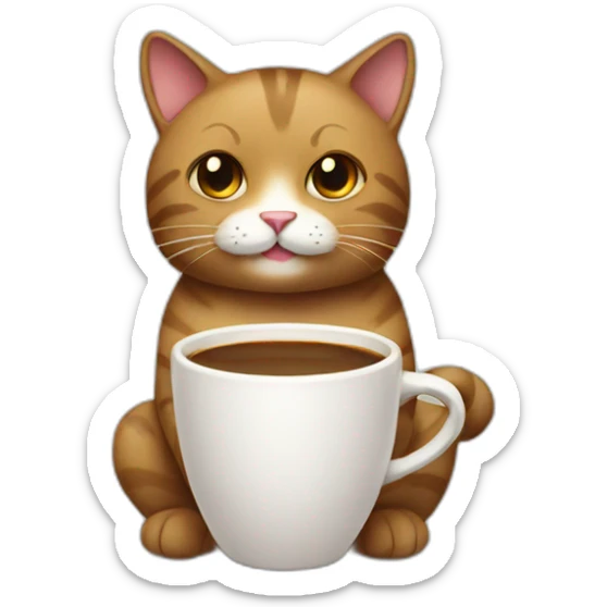 coffee cat sticker