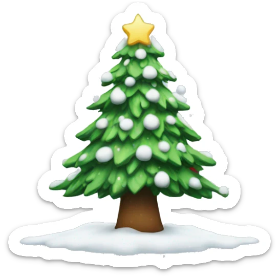 Christmas tree with snow sticker