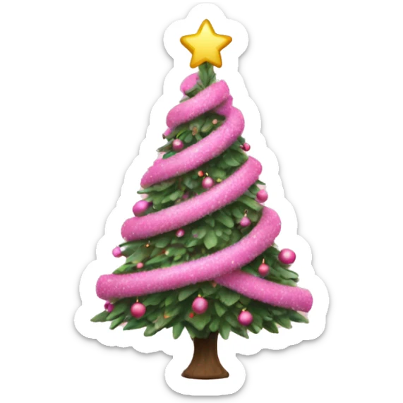 Pink Christmas tree sticker