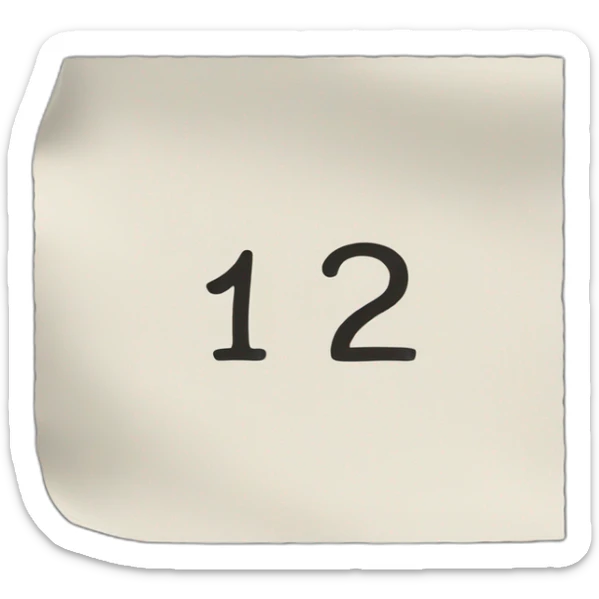 two pieces of paper, one next to each other, in one of them it says 1, in the other, 2. sticker