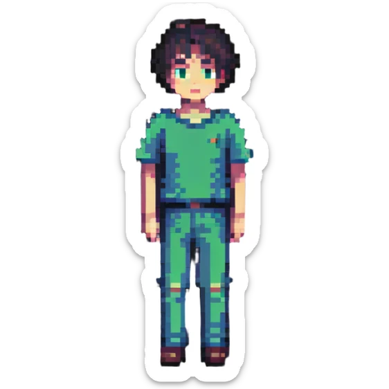 boy standing still sticker