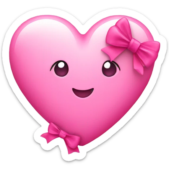 Pink heart with bow sticker