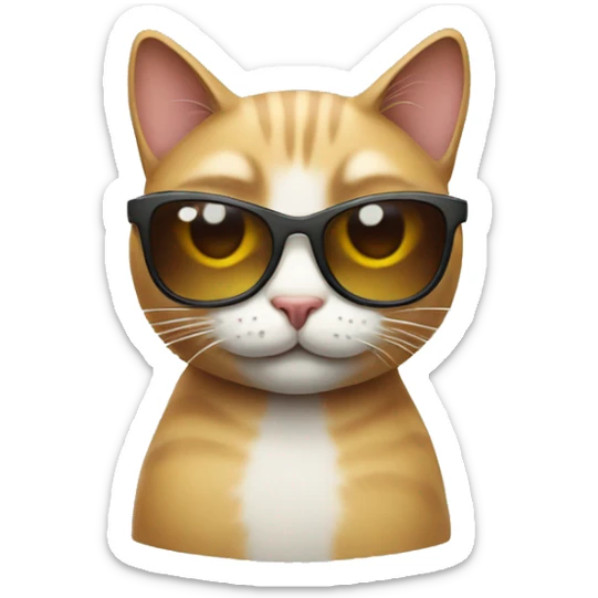 Cat with sunglasses sticker