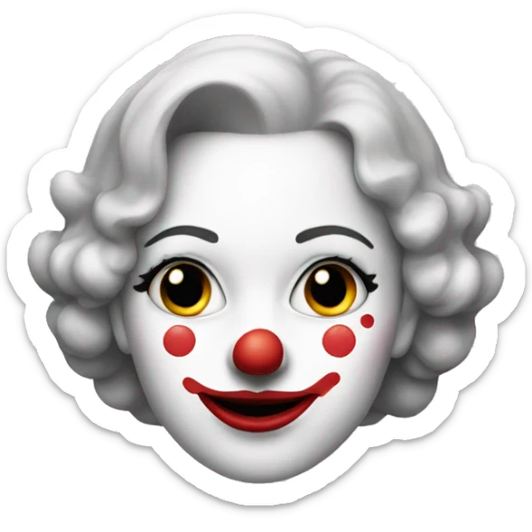 Female clown sticker