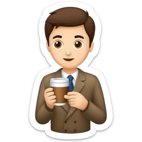 kahverengli uzun düz saçlı kız ve kahverengi orta boy dalgalı saçlı erkek sticker