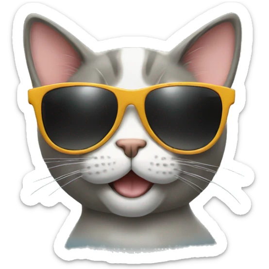 Cat with sunglasses sticker