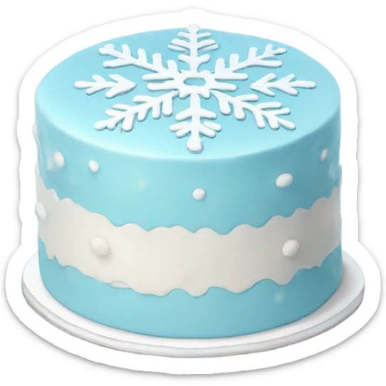 Light blue cake with snowflakes on it sticker