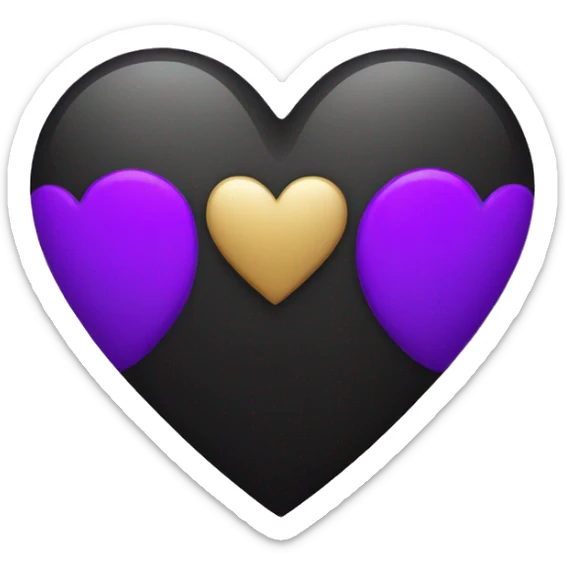 Black and Purple Heart  sticker