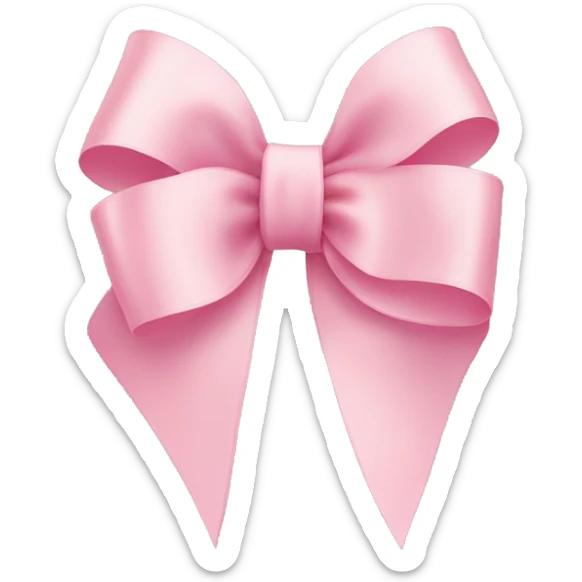 light pink ribbon bow sticker