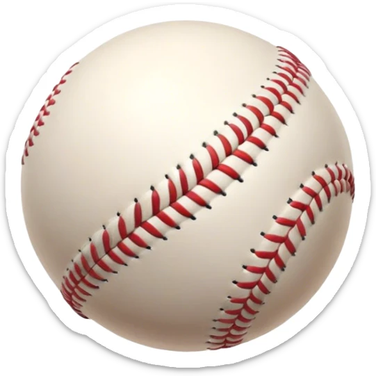 Cinematic Realistic Baseball Scene Emoji, depicted as an action-packed moment of a baseball in play with dynamic motion blur and crisp detailed textures, rendered with vibrant nostalgic lighting that captures the spirit of America's favorite pastime. sticker