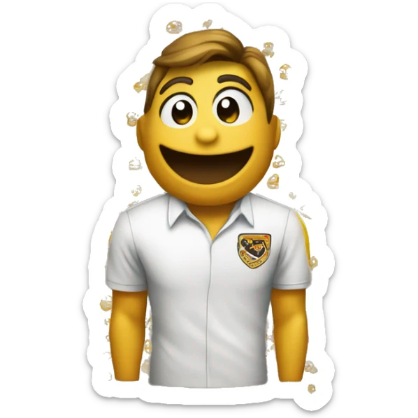 Emoji de la mascota universitaria de la UCV con su camisa del equipo celebrando  sticker
