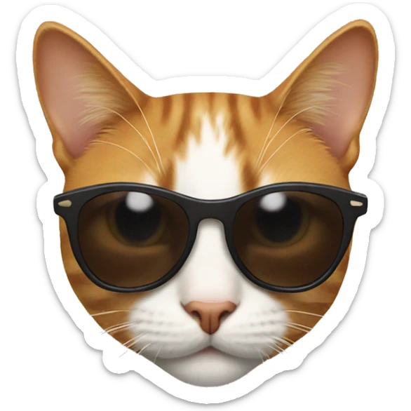 Cat with sunglasses sticker