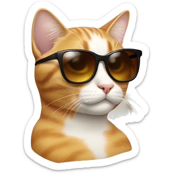 Cat with sunglasses sticker