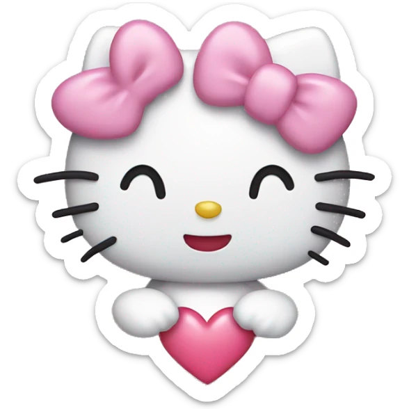 hello kitty with heart sticker