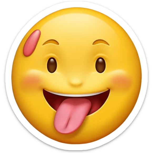 Tongue out emoji with peace sign infront of the tongue  sticker