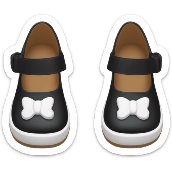 Pair of Black Mary Jane’s flat schoolgirl shoes sticker