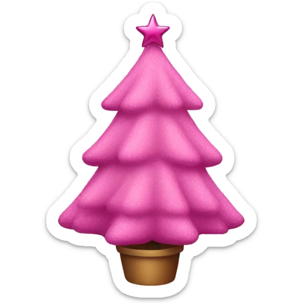 Pink Christmas tree sticker