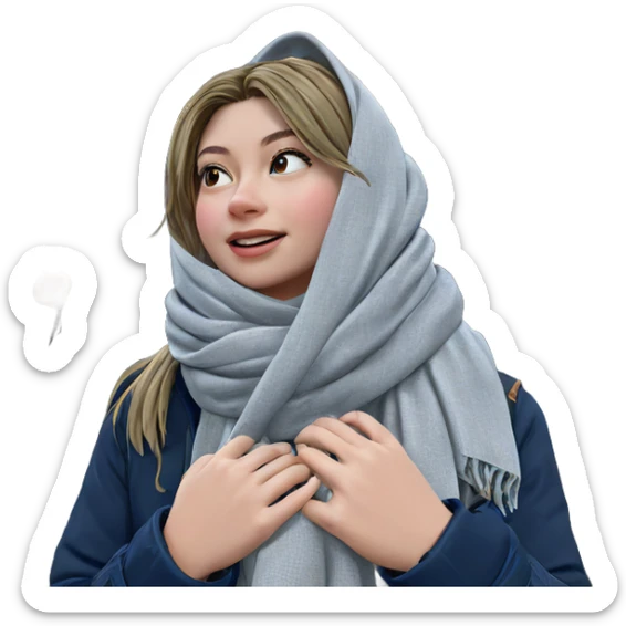 girl in nature with scarf sticker