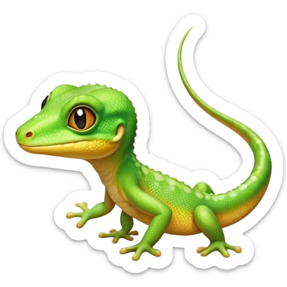 cinematic-cute-realistic gecko-portrait-emoji,-head-tilted-playfully-and-inquisitively,-featuring-a-small,-charming-body-with-smooth,-vividly-patterned-scales,-bright,-sparkling-eyes-and-delicate,-sticky-toe-pads,-simplified-yet-irresistibly-adorable sticker