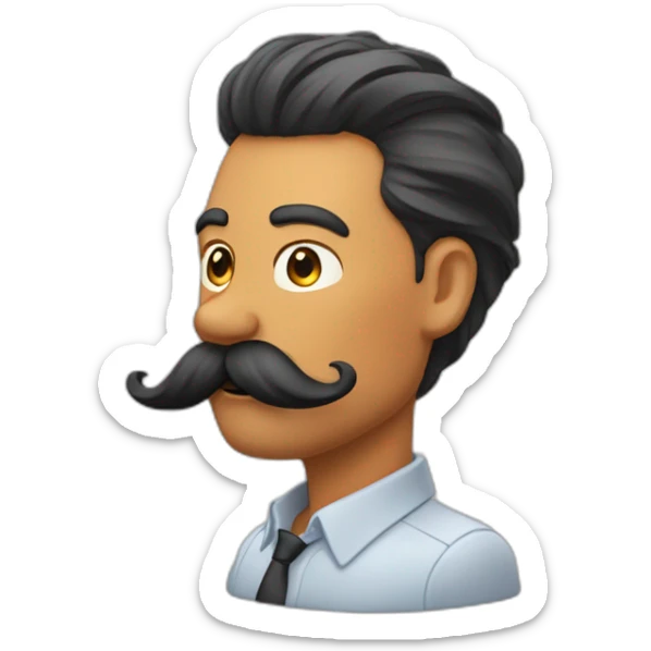 Un homme noir cheveux roux et grande moustache qui fait coucou sticker