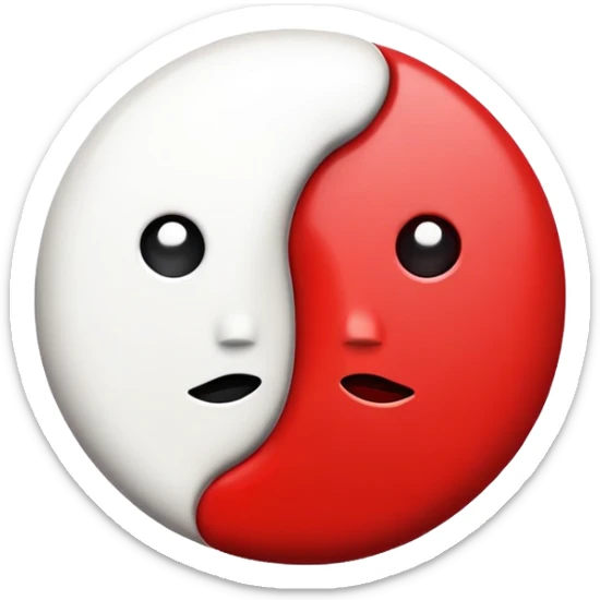☯️create yin yang emoji in red color similar to the left emojies sticker
