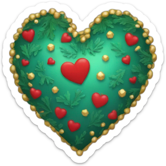 christmas heart sticker