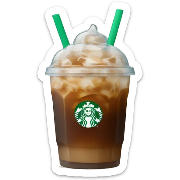 Starbuck ice coffee with ice cubes sticker