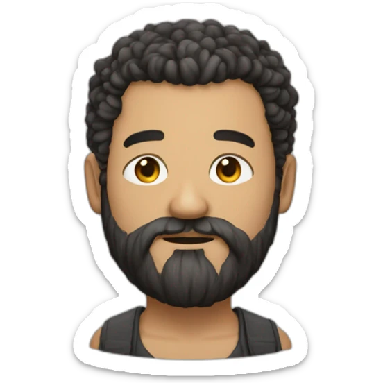 A heavy man reeds hair and beard, freckles and around face sticker