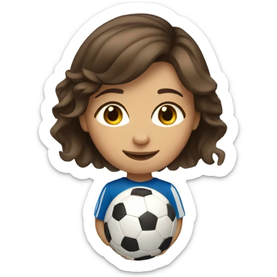 Girl With Brown Hair an Brown eyes Play Soccer sticker