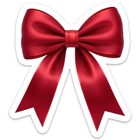 dark red bow sticker