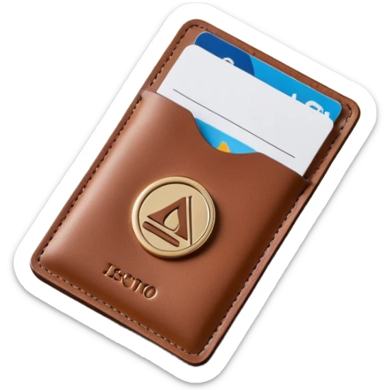 Resort Keycard & Holder: A sleek magnetic keycard paired with a leather card holder embossed with the resort logo.
 sticker