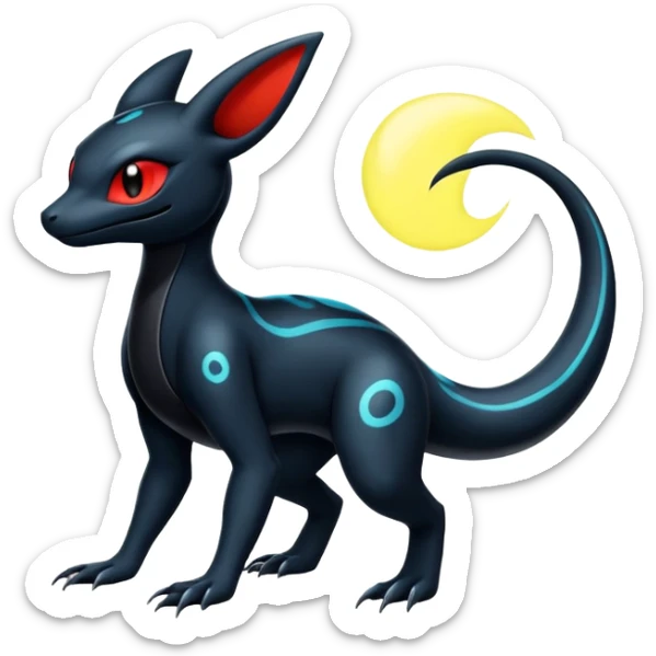 Shiny Salandit-Umbreon-Quilava-Fakémon-hybrid-creature (full body)  sticker