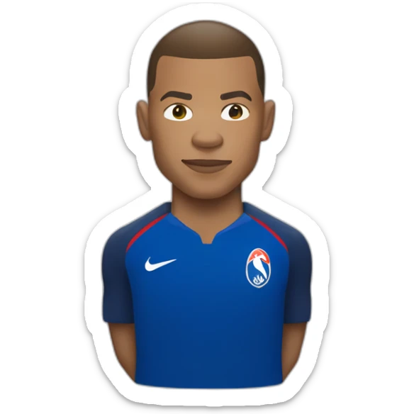 Kylian Mbappé jouant au foot avec l'équipe de France sticker