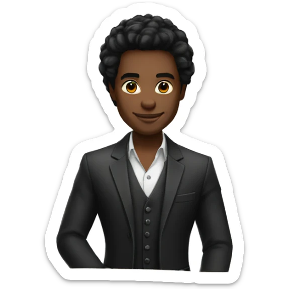 casino dealer black hair and dark skin sticker