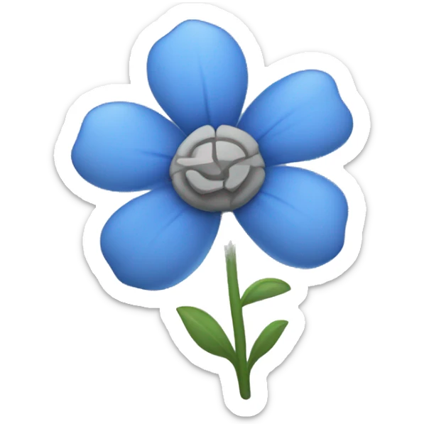 Blue and grey flower sticker