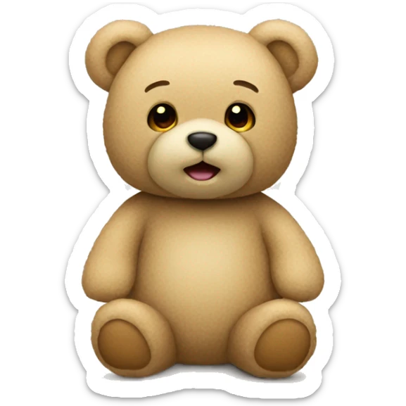 Beige teddy bear  sticker