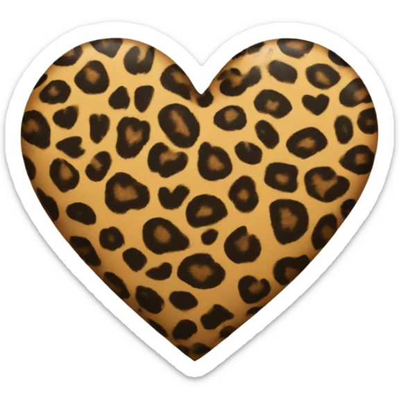 leopard print heart sticker