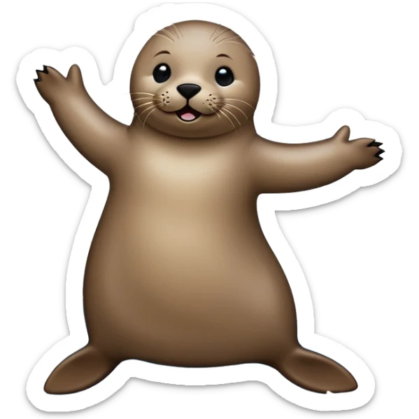 A seal grooves to the beat, dancing joyfully on the ice with flips and twirls! sticker