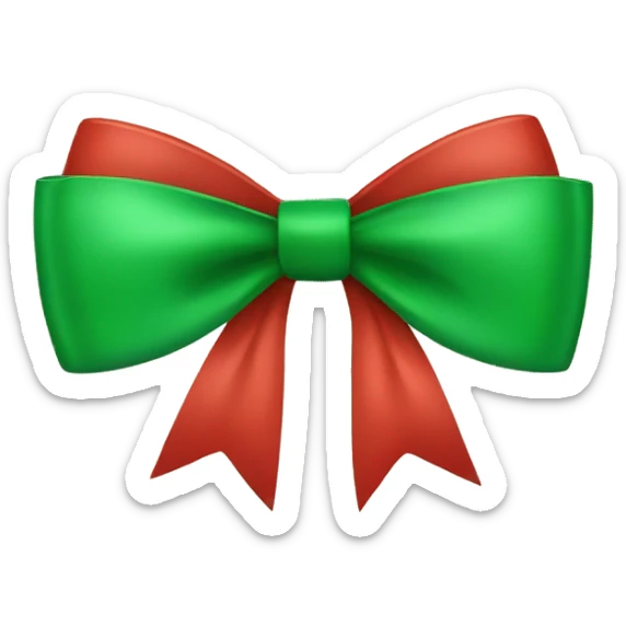 red bow and green bow sticker