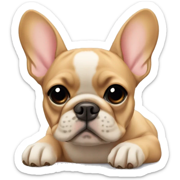 Fawn frenchie laying  sticker